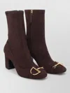 Gucci Women Brown Ankle Boots With Half Horsebit On The Front And Side Zip Closure In Suede Woman In Multi
