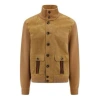 Gucci Wed Suede Bomber Jacket In Brown