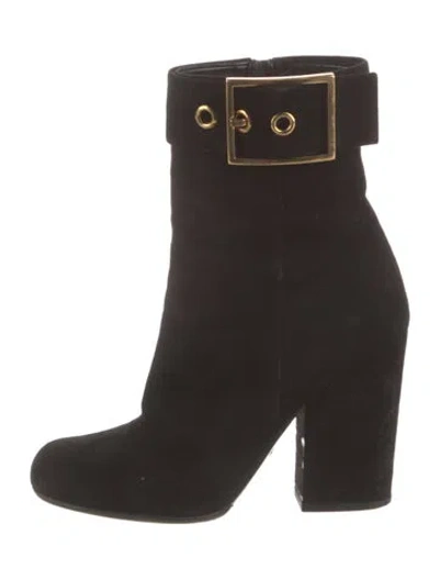 Pre-owned Gucci Suede Boots In Black