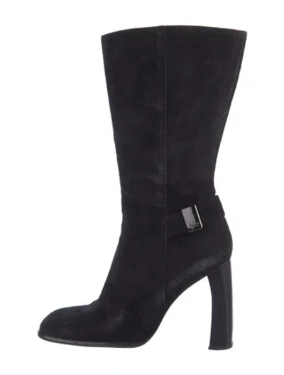 Pre-owned Gucci Suede Boots In Black