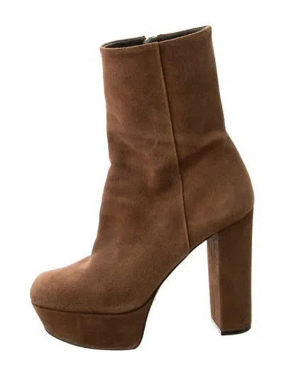 Pre-owned Gucci Suede Boots In Brown