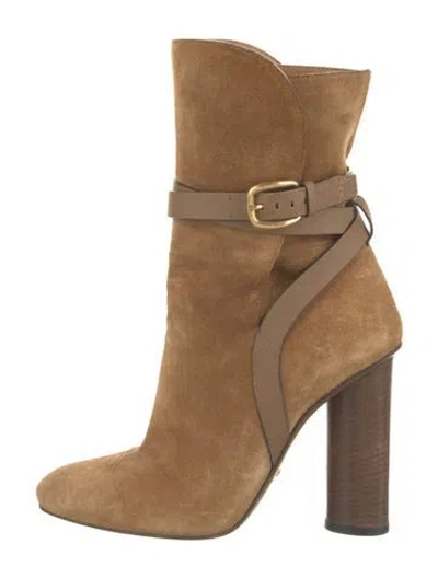 Pre-owned Gucci Suede Boots In Neutral
