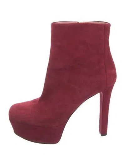 Pre-owned Gucci Suede Boots In Red