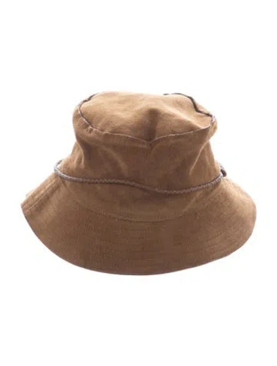 Pre-owned Gucci Suede Bucket Hat In Brown