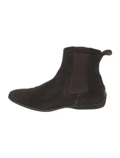 Pre-owned Gucci Suede Chelsea Boots In Brown