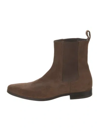 Pre-owned Gucci Suede Chelsea Boots In Brown