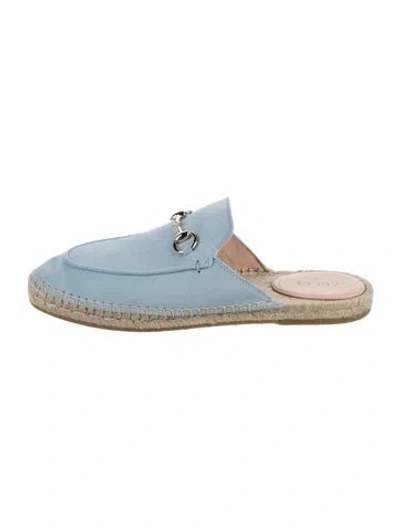 Pre-owned Gucci Suede Espadrilles In Blue