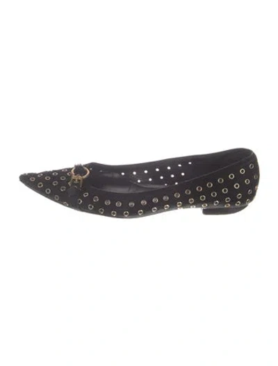 Pre-owned Gucci Suede Flats In Blue
