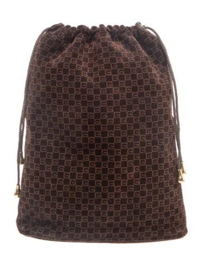 Pre-owned Gucci Suede G Backpack Vintage In Brown