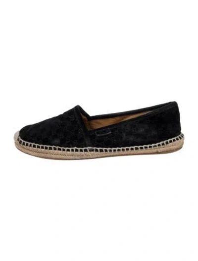 Pre-owned Gucci Suede Graphic Print Espadrilles In Multi