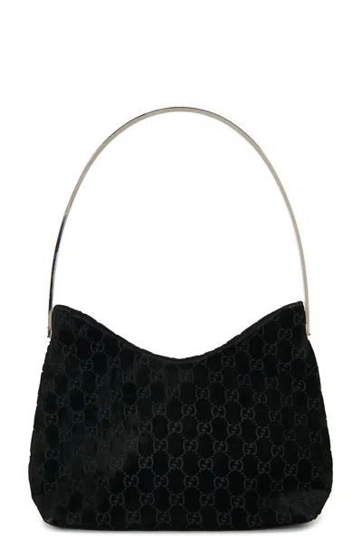 Pre-owned Gucci Suede Hobo Bag In Black