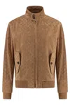 Gucci Brown Jacket With All-over Embossed Gg Motif And Collar With Buttons In Suede Man In Brown