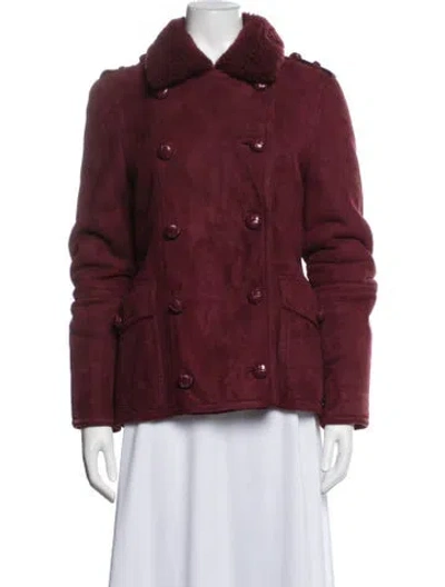Pre-owned Gucci Suede Jacket In Burgundy