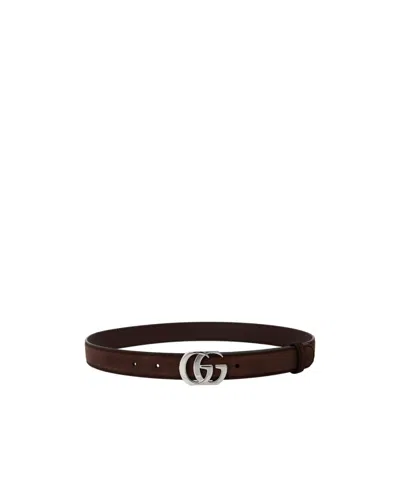 Gucci Suede Leather Belt In Brown