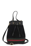 GUCCI GUCCI SUEDE LEATHER BUCKET BAG