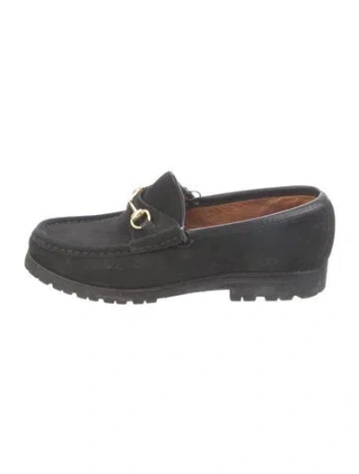 Pre-owned Gucci Suede Loafers In Blue