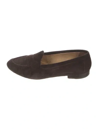 Pre-owned Gucci Suede Loafers In Brown
