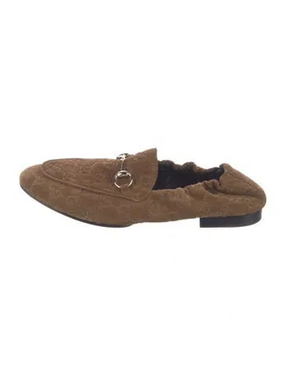Pre-owned Gucci Suede Loafers In Brown