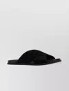 Gucci Men Black Suede Slippers