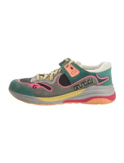 Pre-owned Gucci Suede Printed Sneakers In Multi