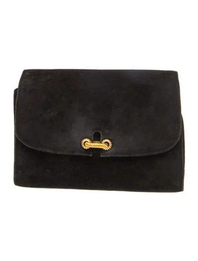 Pre-owned Gucci Suede Ribot In Black