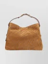 Gucci Suede Shoulder Bag Adjustable Strap In Brown