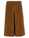 Gucci Suede Skirt Horsebit In Brown