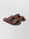 Gucci Suede Slide Sandals Open Toe In Brown
