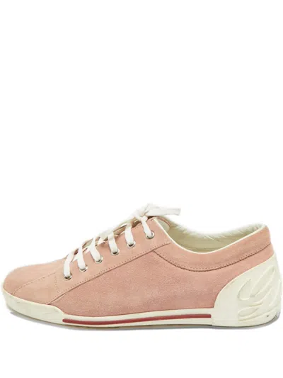 Pre-owned Gucci Suede Sneakers In Pink
