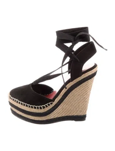 Pre-owned Gucci Suede Striped Espadrilles