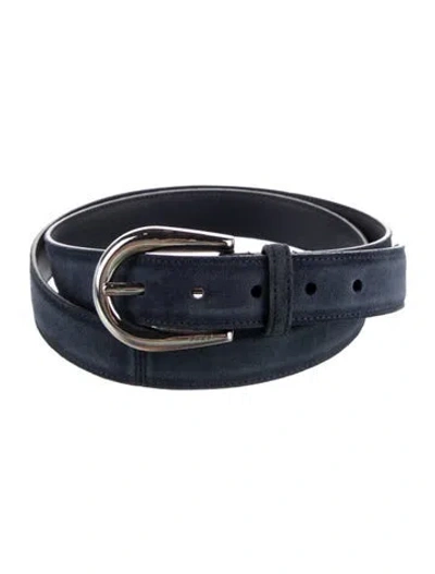 Pre-owned Gucci Suede Waist Belt In Blue