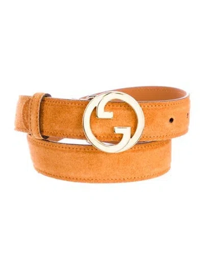 Pre-owned Gucci Suede Waist Belt In Brown
