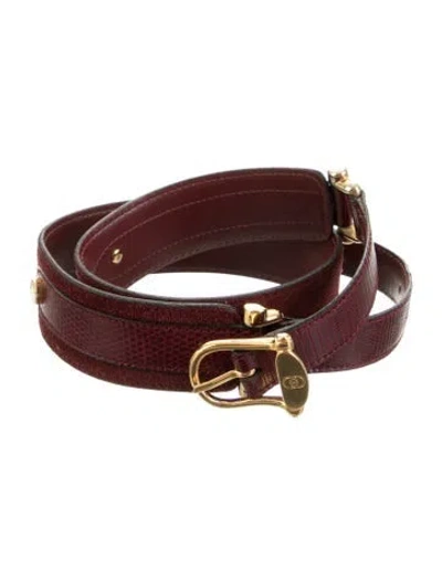 Pre-owned Gucci Suede Waist Belt In Burgundy