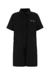 Gucci Denim Jumpsuit With Belt Loops And Pockets In Black