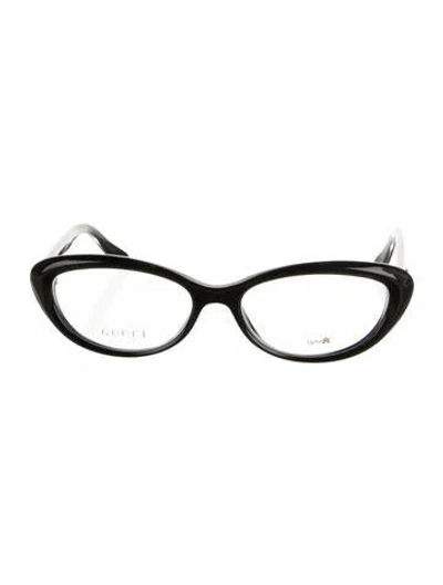 Pre-owned Gucci Sukey Logo Cat-eye Eyeglasses In Black