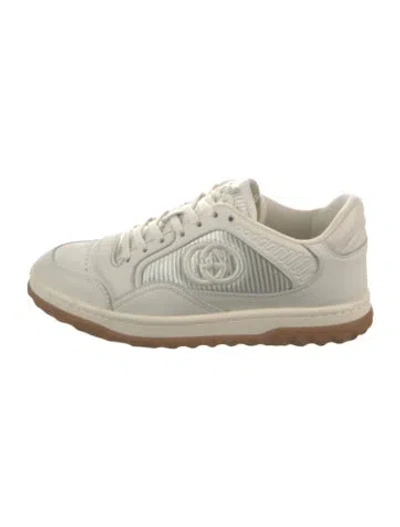 Pre-owned Gucci Sukey Logo Leather Sneakers In Neutral