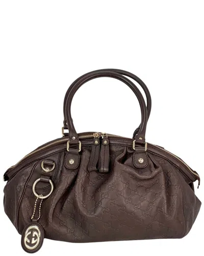 Gucci Sukey Medium Boston Ssima Brown Leath
