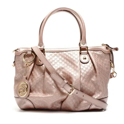 Pre-owned Gucci Sukey Pink Micro Gg Leather Shoulder Bag ()