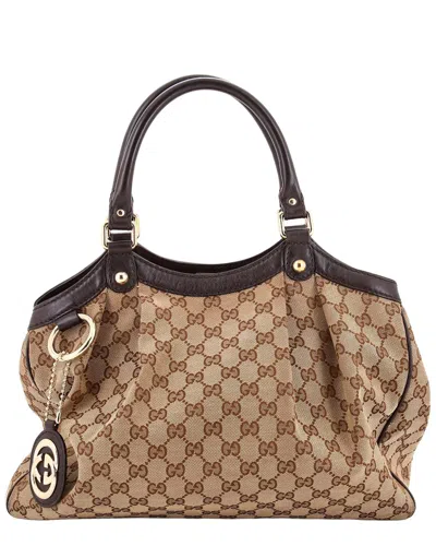 Gucci Sukey Tote Gg With Medium (authentic Pre-loved) In Brown