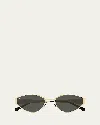 Gucci Gg1853s Linea Sign 001 Gold Grey Sunglasses In Gold