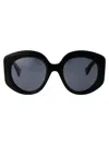 Gucci Womens Black Gc002055 Gg1308s Round-frame Acetate Sunglasses In 001 Black Black Grey