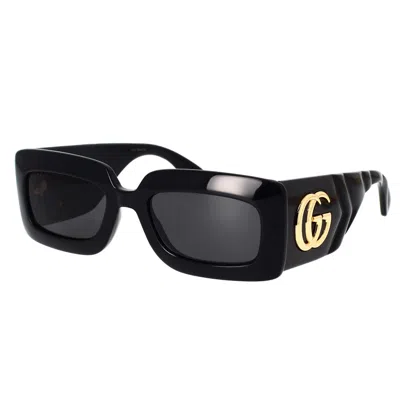 Gucci Sunglasses In 001 Black Black Grey