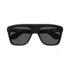 Gucci Shield Frame Sunglasses In 001 Black Black Grey