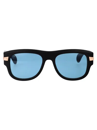 Gucci Sunglasses In 002 Black Black Blue