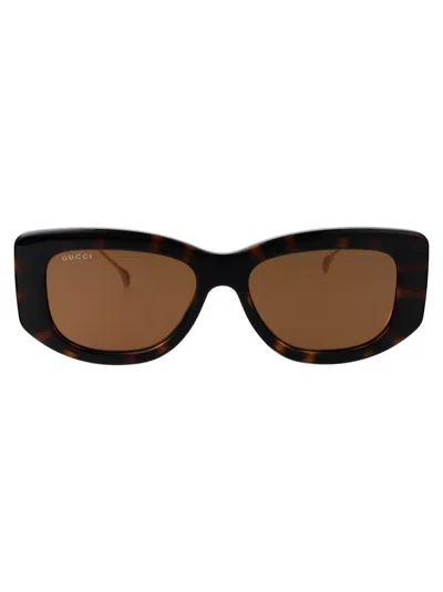 Gucci Sunglasses In 002 Havana Gold Brown