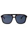 Gucci Tortoiseshell Navigator-frame Sunglasses In 002 Havana Havana Blue