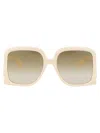 Gucci Woman Sunglass Gg1326s In 002 Ivory Ivory Brown