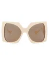 Gucci Women's Ivory Acetate Sunglasses In 002 Ivory White Brown