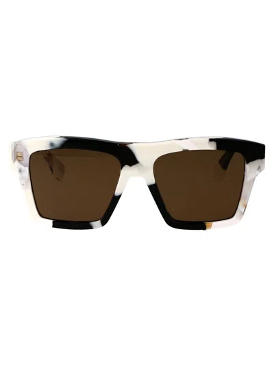 Gucci Sunglasses In 002 White White Brown