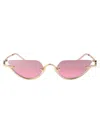 Gucci Gg1603s Linea Gg Logo 003 Gold Pink Sunglasses In Pink